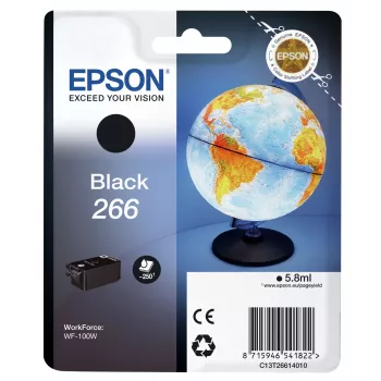 Epson Globe Singlepack Black 266 ink cartridge, Black, Pigment-based ink, 5.8 ml, 1 pc(s), 250 pages