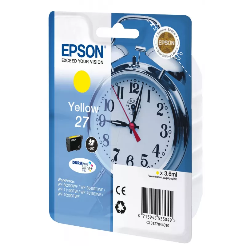 Epson Alarm clock 27 DURABrite Ultra ink cartridge 1 pc(s) Original Yellow