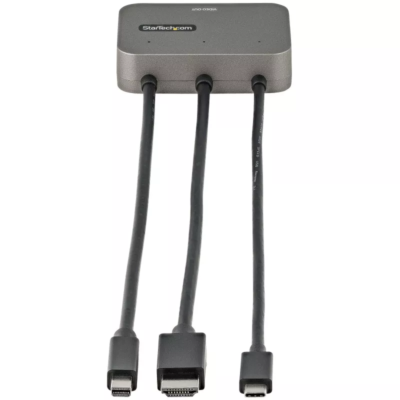 StarTech.com 3-in-1 Multiport to HDMI Adapter - 4K 60Hz USB-C, HDMI or Mini DisplayPort to HDMI Converter for Conference Room - Digital AV Video Adapter to Connect HDMI Monitor/Display