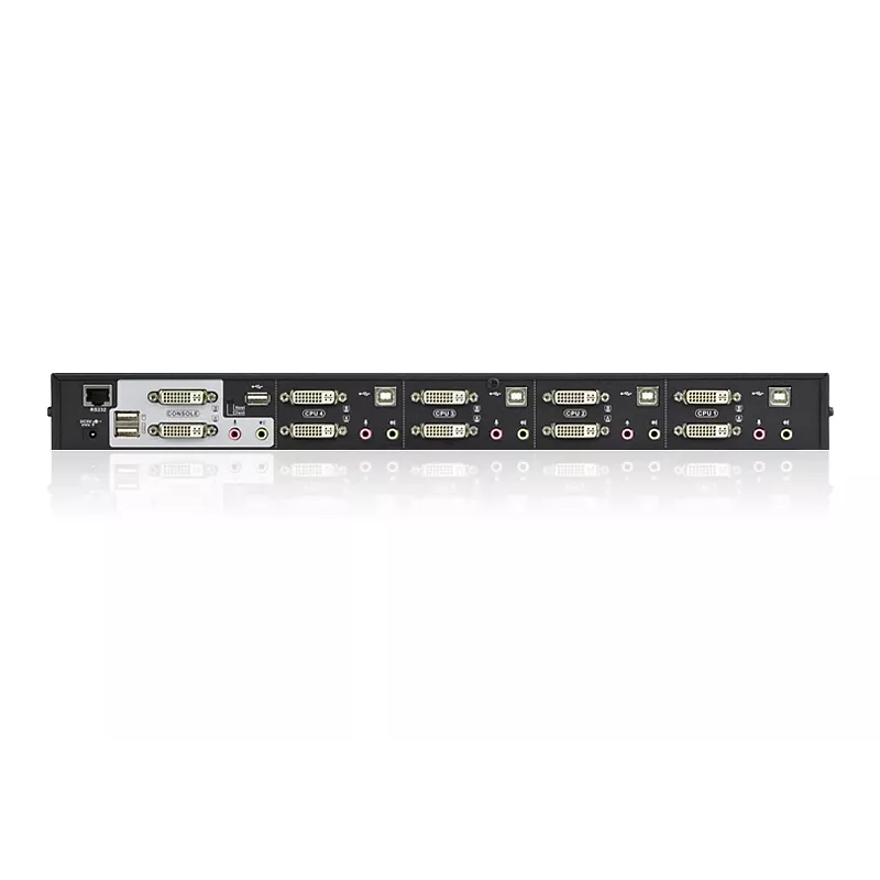 ATEN 4-Port USB DVI Dual-View KVM Switch with Audio & USB 2.0 Hub (KVM cables included)