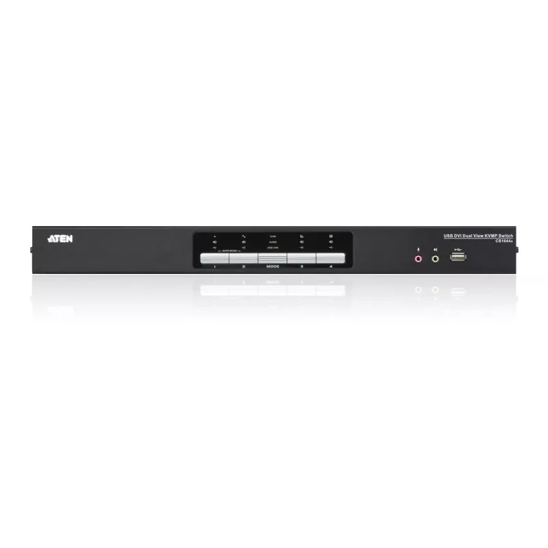 ATEN 4-Port USB DVI Dual-View KVM Switch with Audio & USB 2.0 Hub (KVM cables included)