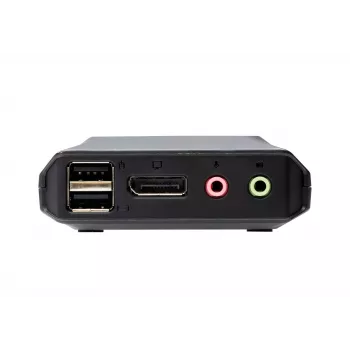 ATEN 2-Port USB-C DisplayPort Hybrid Cable KVM Switch, 4096 x 2160 pixels, 4K Ultra HD, 0.74 W, Black