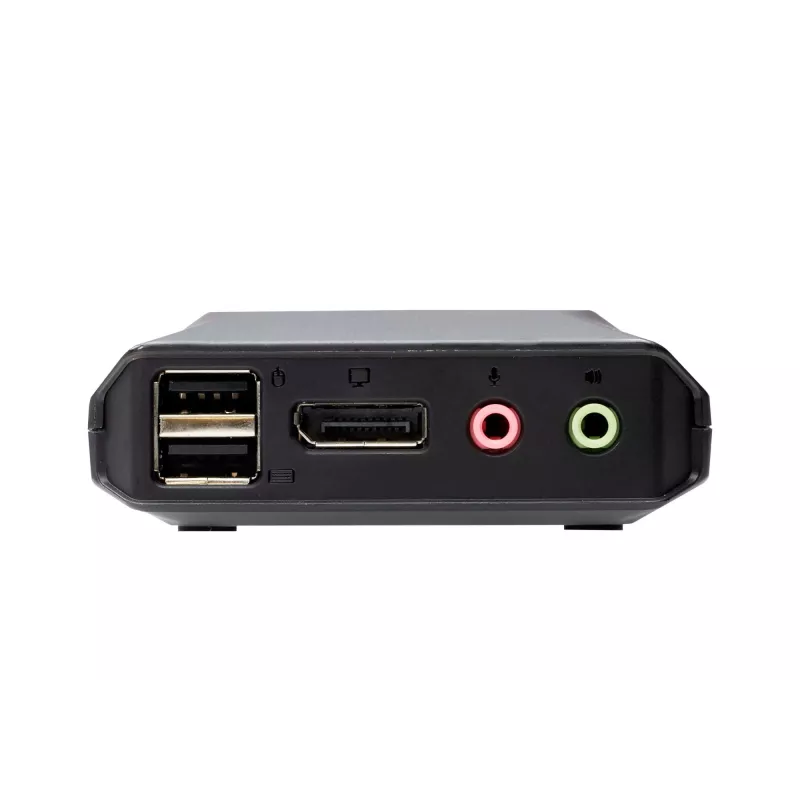 ATEN 2-Port USB-C DisplayPort Hybrid Cable KVM Switch, 4096 x 2160 pixels, 4K Ultra HD, 0.74 W, Black