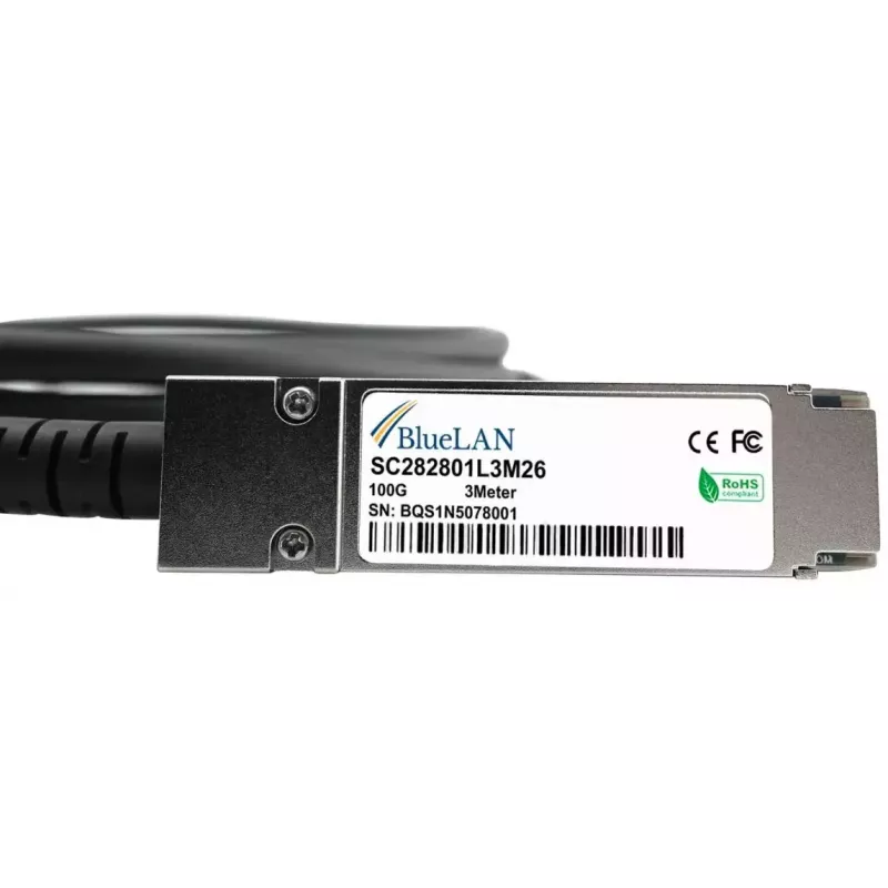 DAC Cable BlueOptics DAC-QSFP-100G-3M-BL 3m QSFP28 Male/Male
