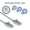 ACT Grey 3 meter LSZH U/UTP CAT6 datacenter slimline patch cable snagless with RJ45 connectors