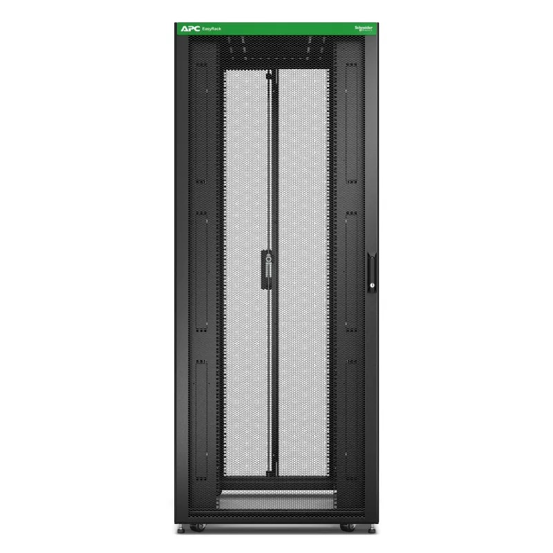 APC Easy Rack, 42U, Black, With Roof, Castors, Feet, 4 Brackets, and Bottom, No Side Panels, 1991H x 800W x 1200D mm