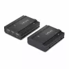StarTech.com DisplayPort KVM Extender over Fiber Optic, 4K 60Hz, Console Extender Kit, Up to 984ft/300m (Multi-mode) with Pre-installed SFP+ Modules, 3x USB HID
