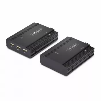 StarTech.com DisplayPort KVM Extender over Fiber Optic, 4K 60Hz, Console Extender Kit, Up to 984ft/300m (Multi-mode) with Pre-installed SFP+ Modules, 3x USB HID