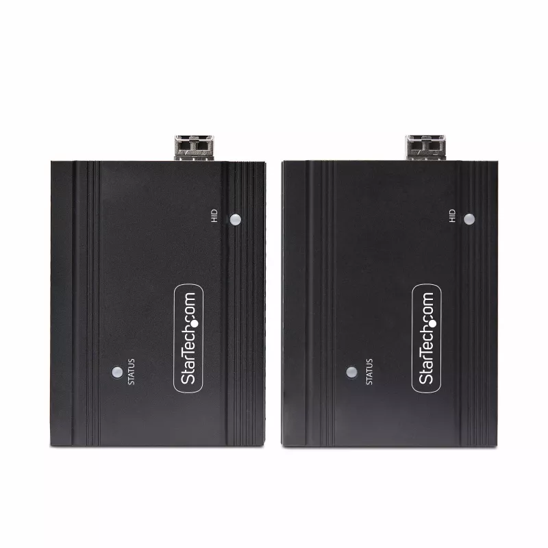 StarTech.com DisplayPort KVM Extender over Fiber Optic, 4K 60Hz, Console Extender Kit, Up to 984ft/300m (Multi-mode) with Pre-installed SFP+ Modules, 3x USB HID