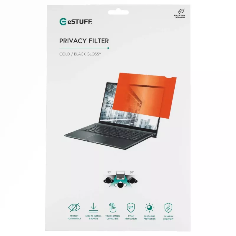 eSTUFF GLBG14310175 display privacy filter 35.6 cm (14 inch) Laptop Frameless display privacy filter