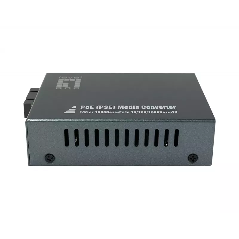 LevelOne RJ45 to SC Gigabit Media Converter, PoE PSE, Single-Mode Fiber, 20km