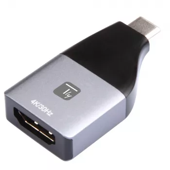 Techly IADAP USBC-HDMI4K USB graphics adapter 4096 x 2160 pixels Black, Silver