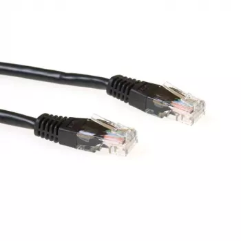 ACT Black 15 meter U/UTP CAT5E patch cable with RJ45 connectors