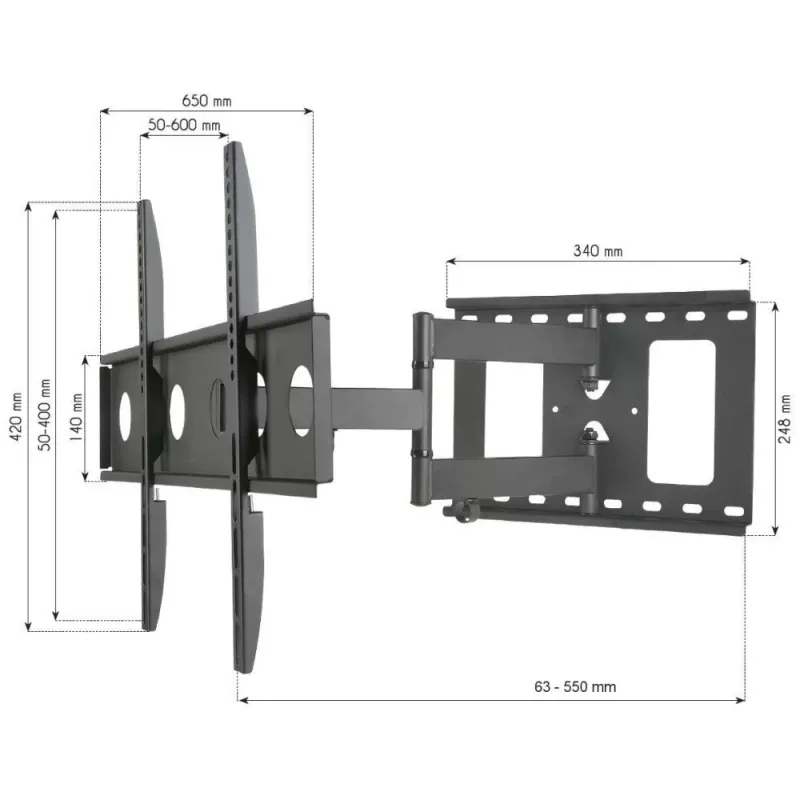 Techly ICA-PLB 148L TV mount/stand 165.1 cm (65 inch) Black