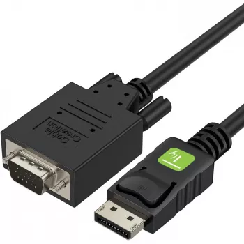 Techly Monitor DisplayPort to VGA cable 3 m ICOC DSP-V-030, 3 m, VGA (D-Sub), DisplayPort, Male, Male, Nickel