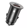 Techly Mini Car Charger USB-A and USB-C Quick Charge 3.0 38W in Black Metal