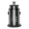 Techly Mini Car Charger USB-A and USB-C Quick Charge 3.0 38W in Black Metal