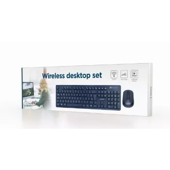Gembird KBS-WCH-03-DE Keyboard Mouse included Universal RF Wireless QWERTZ German Black