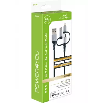 USB Cable Schwaiger LKU 100 1.5m USB 2.0 A Micro-USB B Black Silver