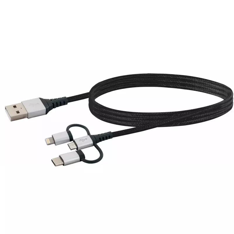 USB Cable Schwaiger LKU 100 1.5m USB 2.0 A Micro-USB B Black Silver