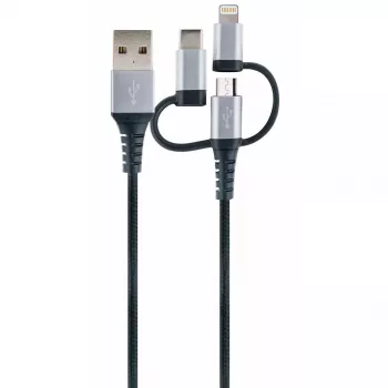 USB Cable Schwaiger LKU 100 1.5m USB 2.0 A Micro-USB B Black Silver