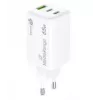 Mobile device charger MediaRange MRMA116-2 — Indoor AC fast charger, 100–240V input, up to 20V output, 2× USB-C, white
