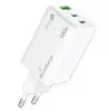 Mobile device charger MediaRange MRMA123 — Indoor AC fast charger for laptop, smartphone, tablet, 100–240V, 2× USB-C, 20V max, white