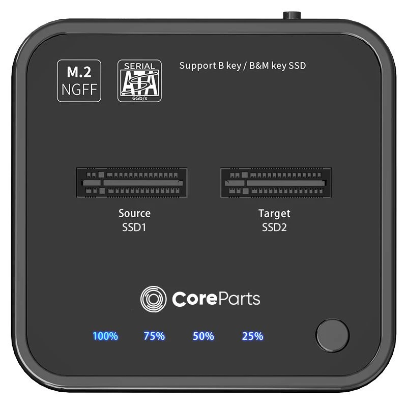 CoreParts MS-CLONER-SATA storage drive docking station USB 3.2 Gen 2 (3.1 Gen 2) Type-C Black