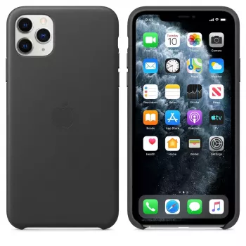 Cover Apple iPhone 11 Pro Max Leather Case Black