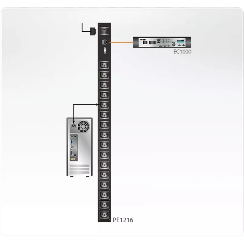 ATEN PE1216 power distribution unit (PDU) 16 AC outlet(s) Black