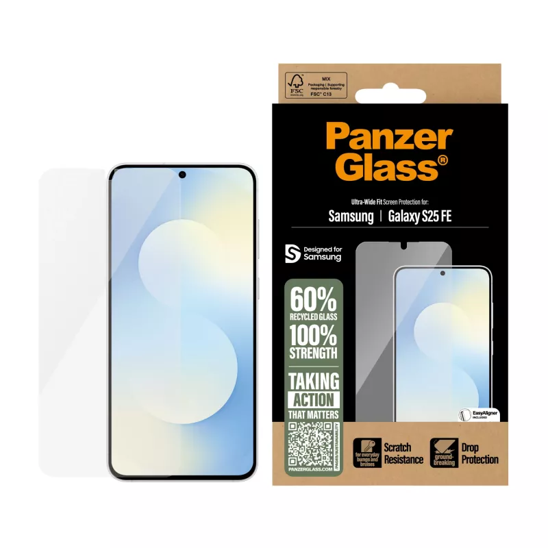PanzerGlass ® Screen Protector Samsung Galaxy S25 FE 5G | Ultra-Wide Fit w. EasyAligner