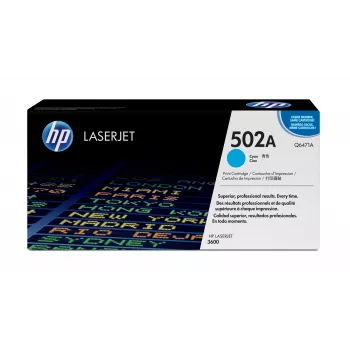 HP 502A Cyan Original LaserJet Toner Cartridge, 4000 pages, Cyan, 1 pc(s)