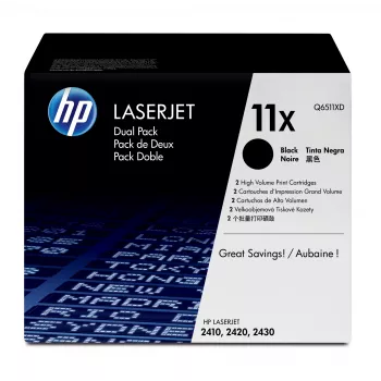 HP 11X 2-pack High Yield Black Original LaserJet Toner Cartridges toner cartridge 2 pc(s)