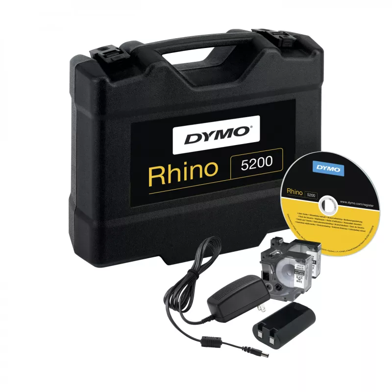 DYMO RHINO 5200 Industrial Label Maker | Labelling Machine Kit Case | Time-Saving Hot KeysPrints FastDurable Label Maker For Job Sites and Heavy-Duty Labelling Jobs | UK Plug