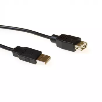 ACT USB 2.0 A male - USB A female black 0.50 m, 0.5 m, USB A, USB A, USB 2.0, 0.48 Gbit/s, Black
