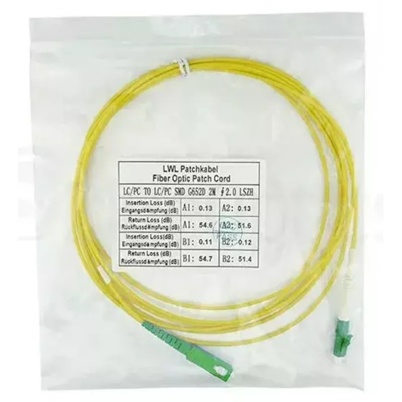 Fibre optic cable BlueOptics SFP2122BU20MM LC SC G.657.A1 20 m Yellow