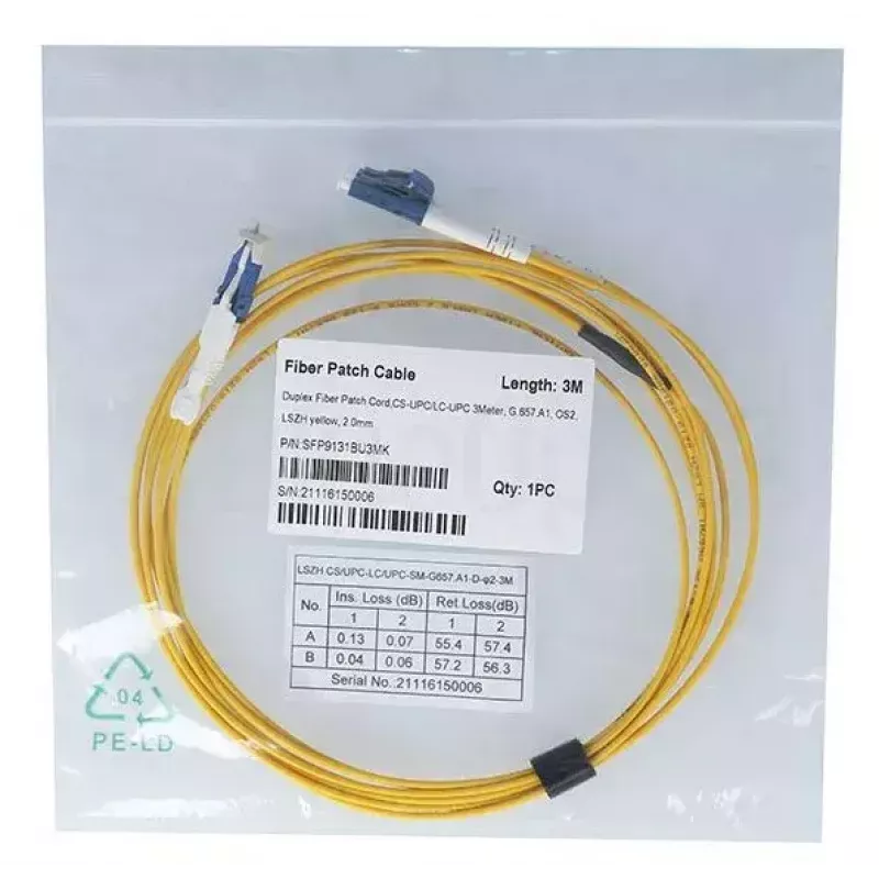 Fibre optic cable BlueOptics SFP9131BU5MK CS LC OS2 5 m Yellow