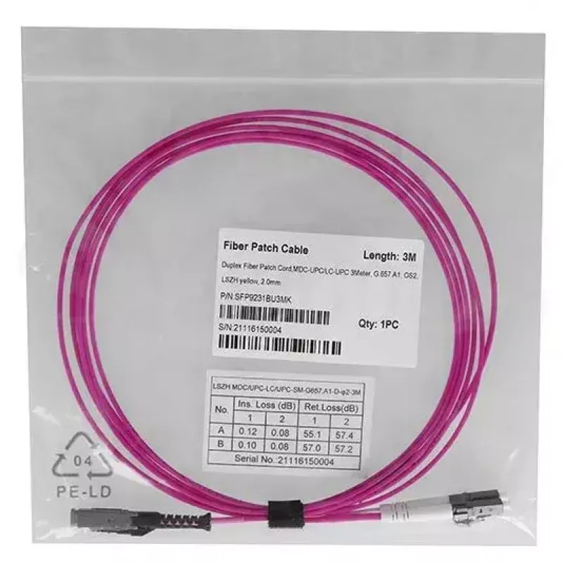 Fibre optic cable BlueOptics SFP9231FU0.5MK MDC LC OM4 0.5 m Aqua