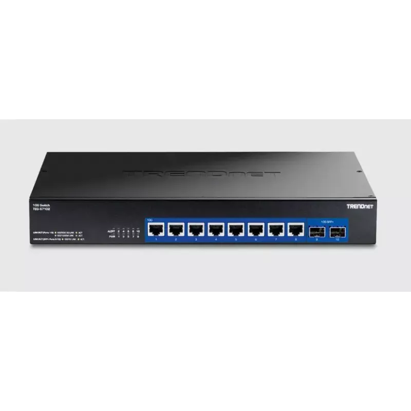 Unmanaged Switch Trendnet TEG-S7102 10G Ethernet 8 Ports Black
