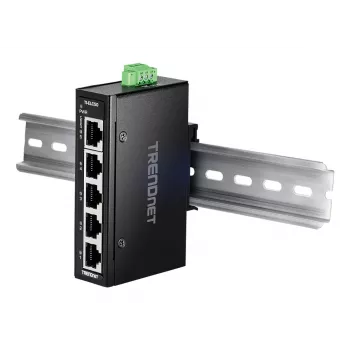 Network switch TRENDnet TI-ELC50 Unmanaged 5-port Fast Ethernet (10/100), 9.6–60V, wall/DIN-rail mount