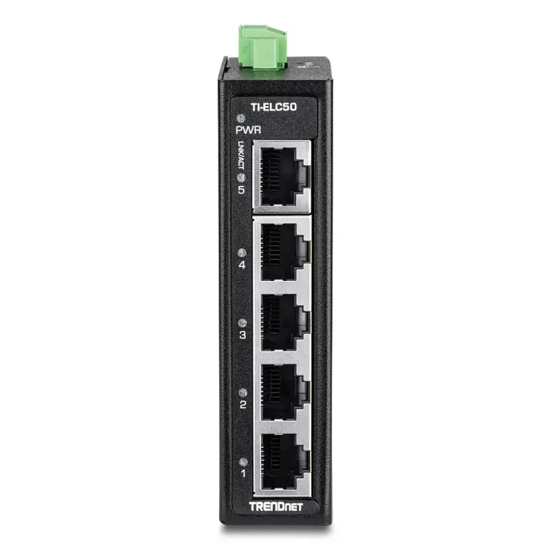 Network switch TRENDnet TI-ELC50 Unmanaged 5-port Fast Ethernet (10/100), 9.6–60V, wall/DIN-rail mount