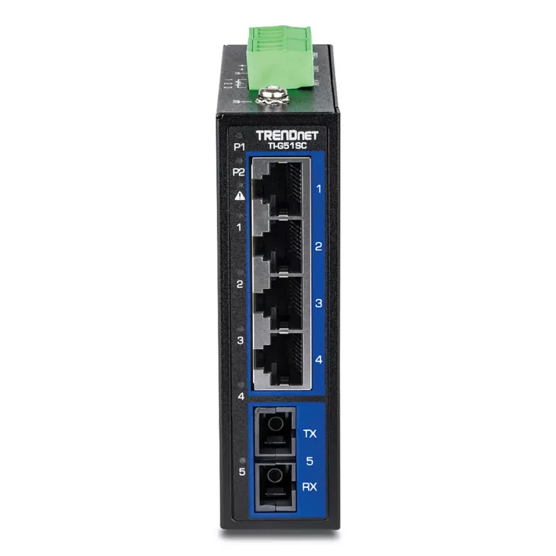 Unmanaged Gigabit Ethernet Switch TRENDnet TI-G51SC, 4x RJ-45 10/100/1000, 10 Gbit/s capacity, 2000 MAC, 9–60V, wall-mountable