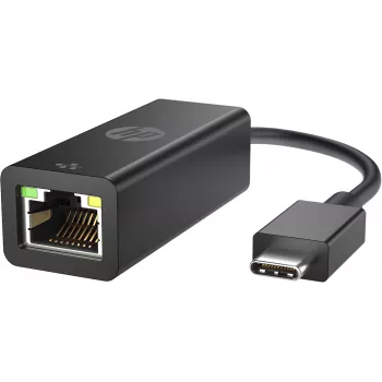 HP USB-C to RJ45 Adapter, USB Type-C, RJ-45, Male, Black, Business, Windows 10, Windows 7, Windows 8, Windows 8.1