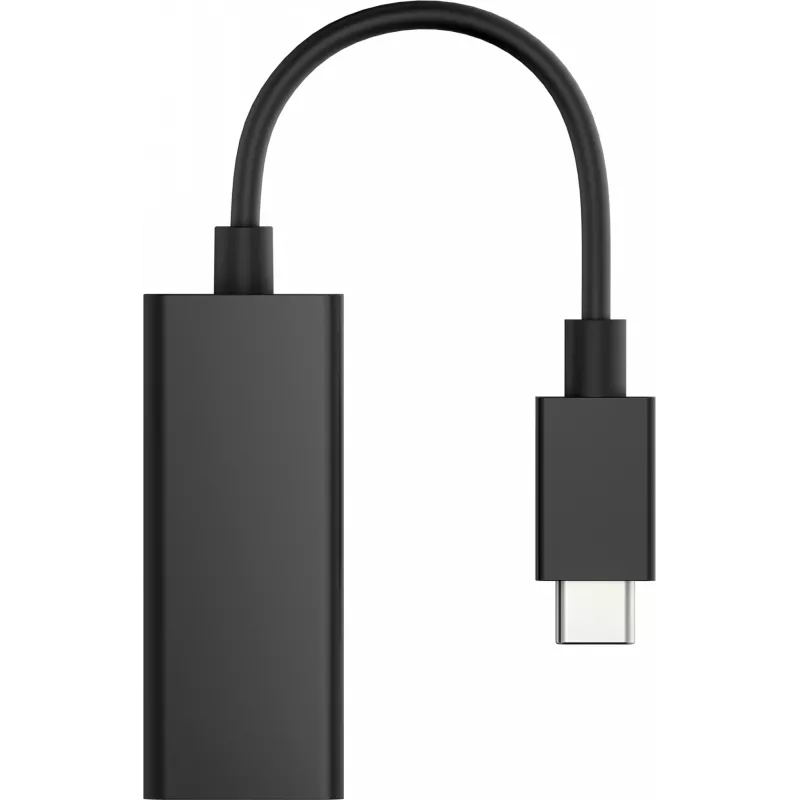 HP USB-C to RJ45 Adapter, USB Type-C, RJ-45, Male, Black, Business, Windows 10, Windows 7, Windows 8, Windows 8.1