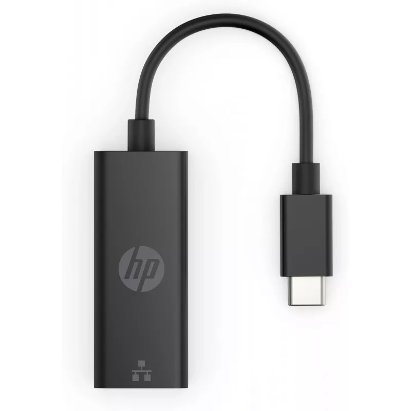 HP USB-C to RJ45 Adapter, USB Type-C, RJ-45, Male, Black, Business, Windows 10, Windows 7, Windows 8, Windows 8.1
