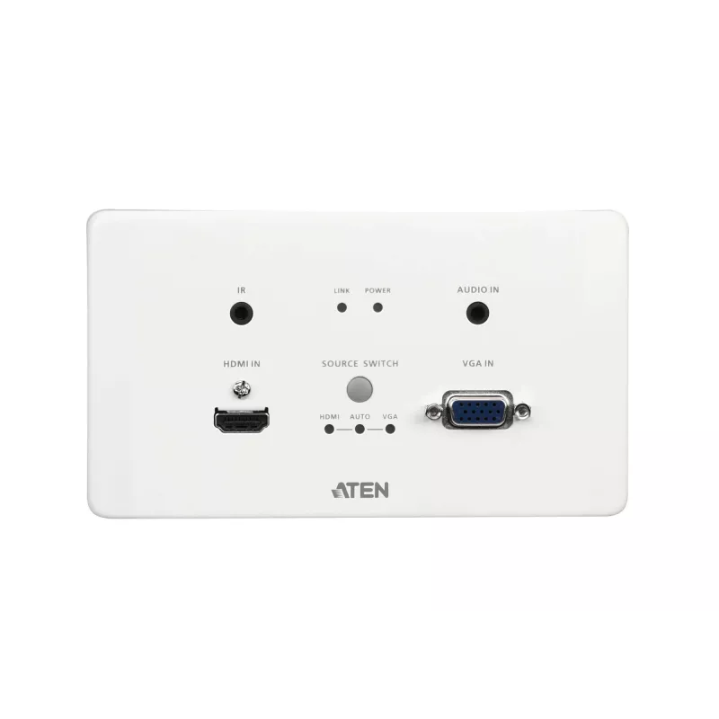 ATEN HDMI & VGA HDBaseT Transmitter with EU Wall Plate / PoH (4K@100m) (HDBaseT Class A)