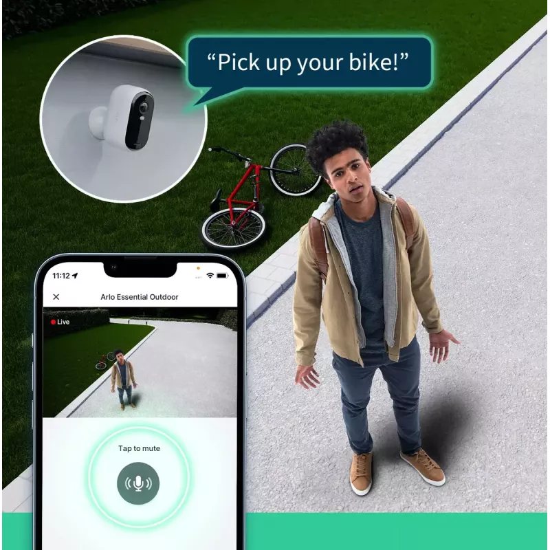 IP security camera Arlo Essential 2K 2560 x 1440 Wireless Indoor Outdoor