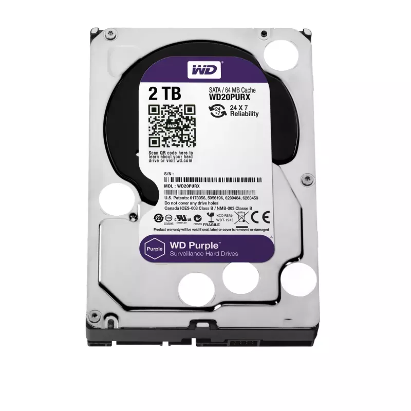 Internal Hard Drive Western Digital Purple 2 TB 5400 RPM 64 MB 3.5 inch
