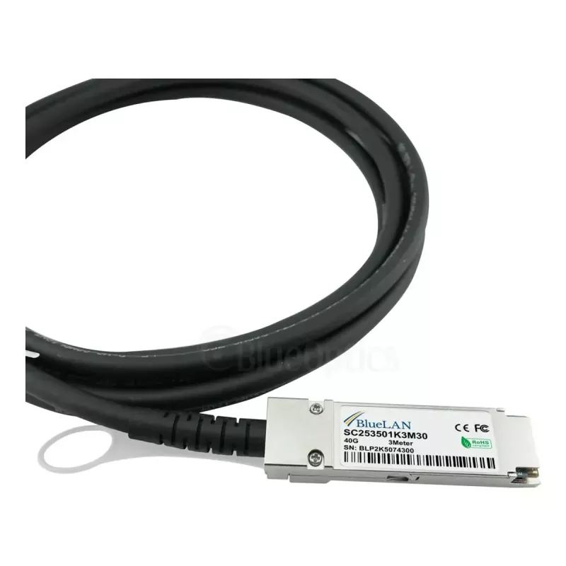 DAC Cable BlueOptics X4DACBL3-BL 3m QSFP 4x SFP+ Black