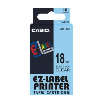 Label-making tape Casio XR-18X1 Black on transparent